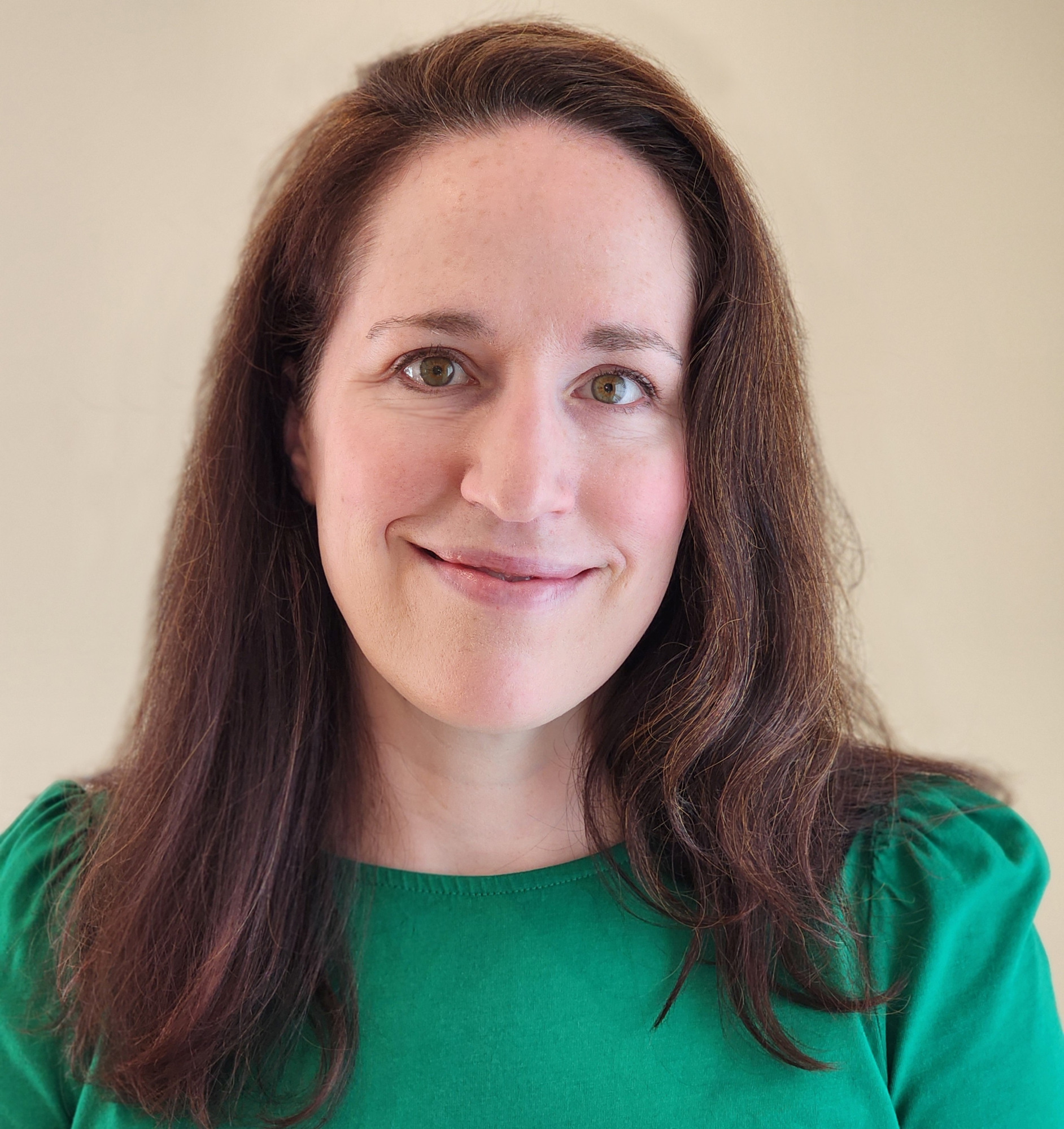 physician wearing a green blouse